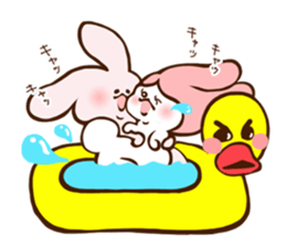 Cats love the rabbit sticker #10418367