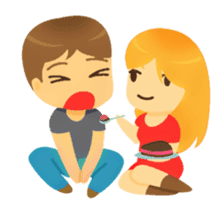 Crazy couple in love sticker #10420003
