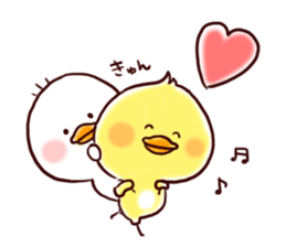 2 birds of cute chick Sticker.2 sticker #10420590