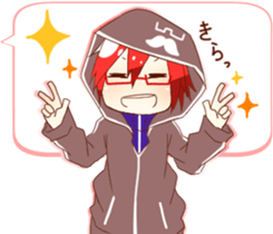 Sticker of 4 boys sticker #10421461