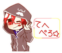 Sticker of 4 boys sticker #10421464