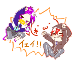 Sticker of 4 boys sticker #10421479