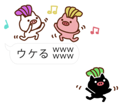 3 pigs and balloons sticker #10421527