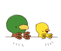 duck and chick sticker #10424521