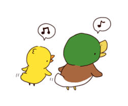 duck and chick sticker #10424548