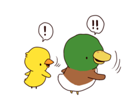 duck and chick sticker #10424549