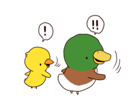 duck and chick sticker #10424549