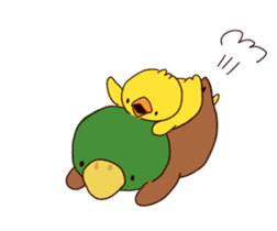 duck and chick sticker #10424550