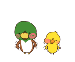 duck and chick sticker #10424551