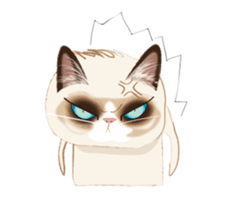 Cat in a bad mood sticker #10424875