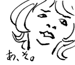 Rich expression women001 sticker #10424936