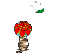 Flower shade cat sticker #10426360