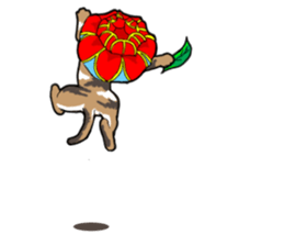 Flower shade cat sticker #10426364