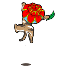 Flower shade cat sticker #10426364