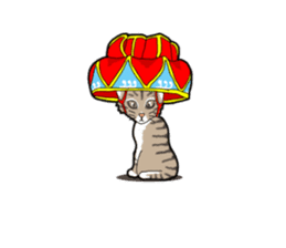 Flower shade cat sticker #10426378