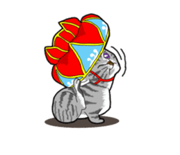 Flower shade cat sticker #10426379