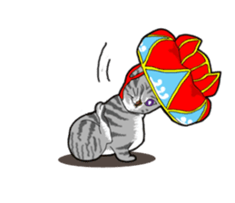 Flower shade cat sticker #10426383