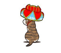 Flower shade cat sticker #10426387