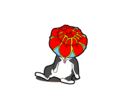 Flower shade cat sticker #10426390