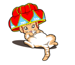 Flower shade cat sticker #10426392