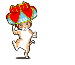 Flower shade cat sticker #10426397