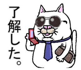 Middle-aged white cat sticker #10428401