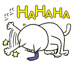 Middle-aged white cat sticker #10428418