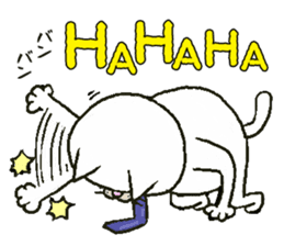 Middle-aged white cat sticker #10428418