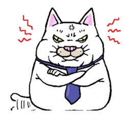 Middle-aged white cat sticker #10428427