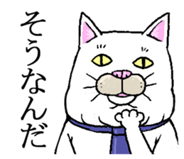 Middle-aged white cat sticker #10428433