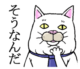 Middle-aged white cat sticker #10428433