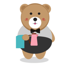 A excellent day of brown bear sticker #10431569