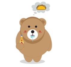 A excellent day of brown bear sticker #10431574