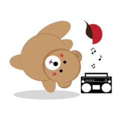 A excellent day of brown bear sticker #10431582