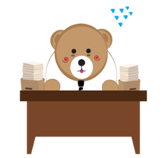 A excellent day of brown bear sticker #10431584
