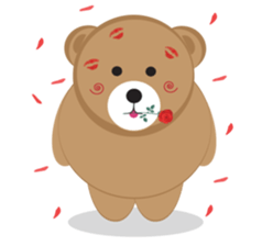 A excellent day of brown bear sticker #10431586
