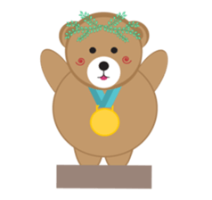 A excellent day of brown bear sticker #10431593