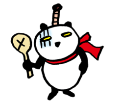Large character Panda Samurai sticker #10432500