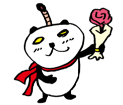 Large character Panda Samurai sticker #10432501