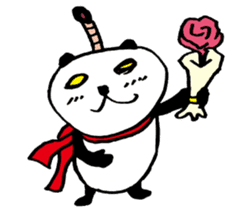 Large character Panda Samurai sticker #10432501