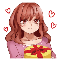 Sticker of the girl of the red hair