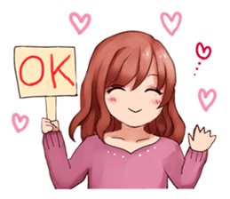 Sticker of the girl of the red hair sticker #10437808