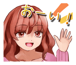 Sticker of the girl of the red hair sticker #10437809