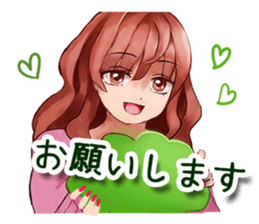 Sticker of the girl of the red hair sticker #10437812