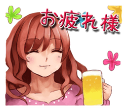 Sticker of the girl of the red hair sticker #10437814