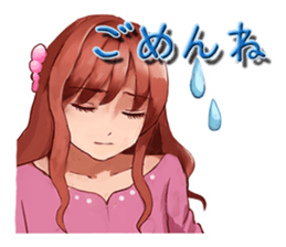 Sticker of the girl of the red hair sticker #10437817