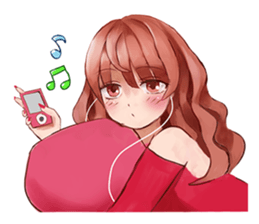 Sticker of the girl of the red hair sticker #10437818