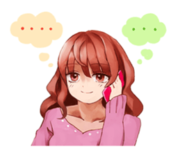 Sticker of the girl of the red hair sticker #10437823