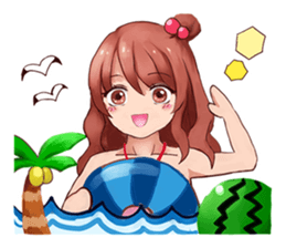 Sticker of the girl of the red hair sticker #10437824