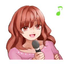 Sticker of the girl of the red hair sticker #10437833